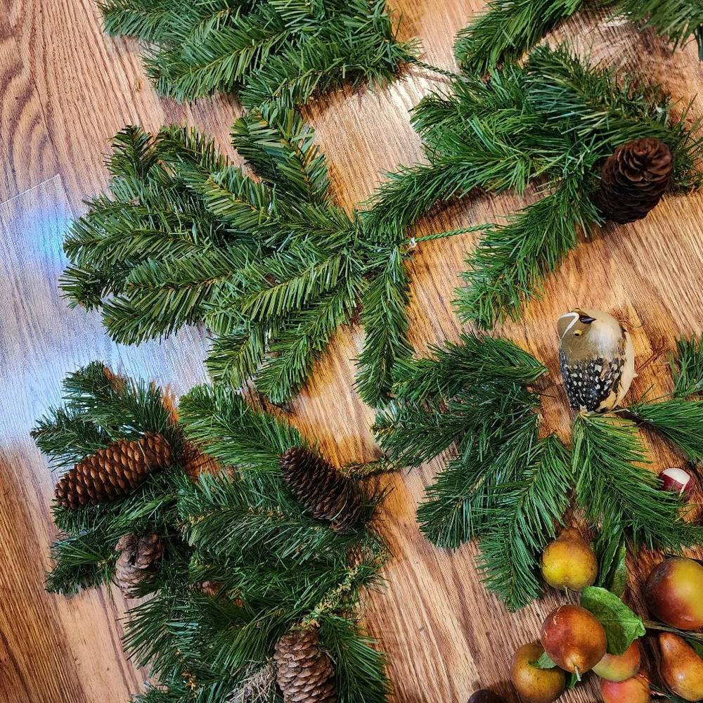 Vintage Wreath Form with Various Fall and Holiday Craft Supplies